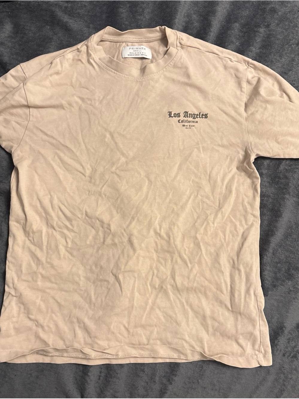 Primark Beige 'Los Angeles' Short Sleeve Graphic Tee